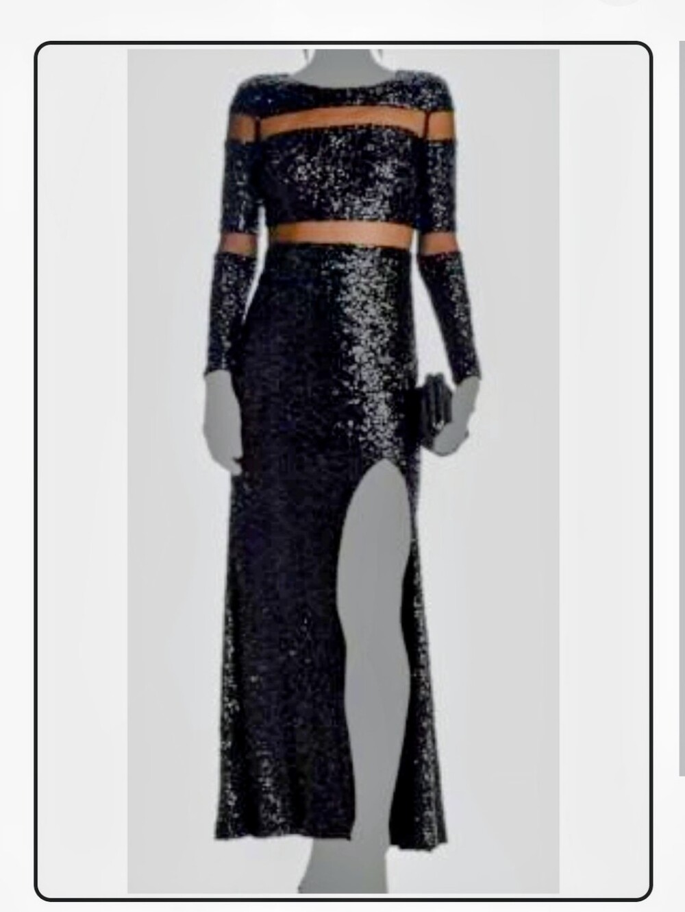 Aqua Black Sequin Wedding Dress